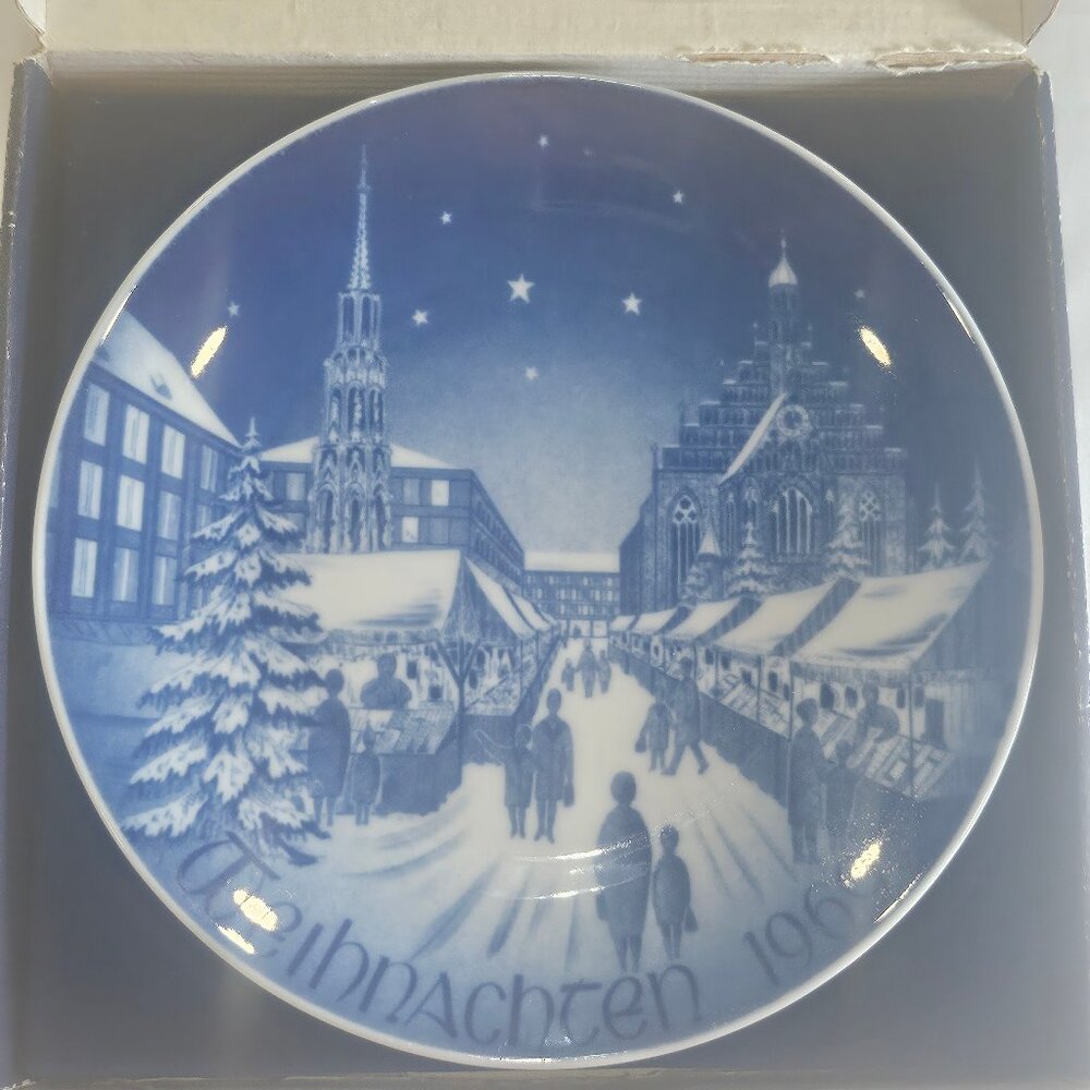 Bareuther Bavaria Weihnacten Christmas Collector Plate 1969 Christkindles Market